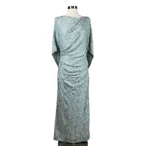 Betsy & Adam Women's Formal Dress Size 10P Green Metallic Lace Long Evening Gown